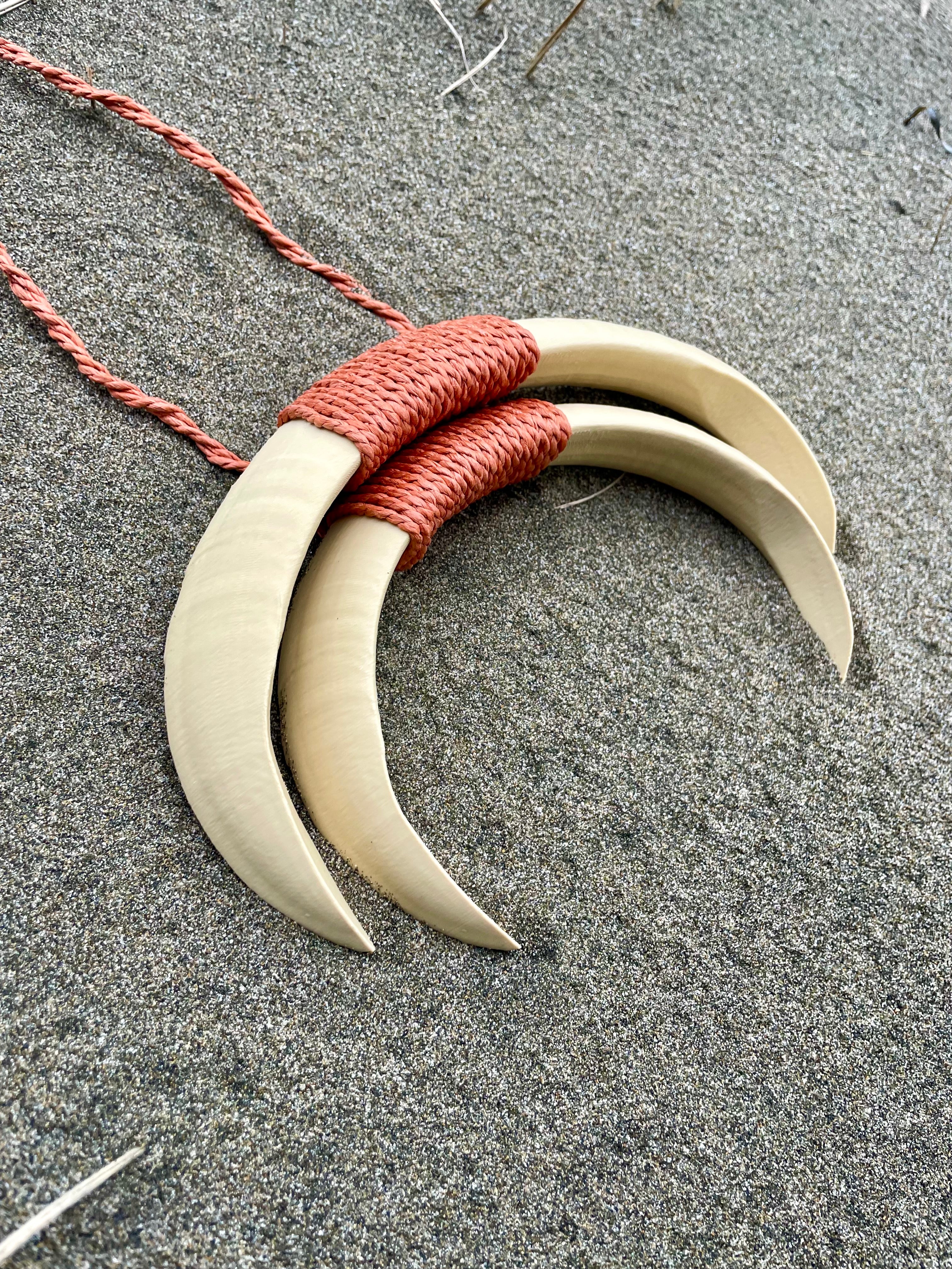 Boar Tusk Pendant Necklace- Moon Knight