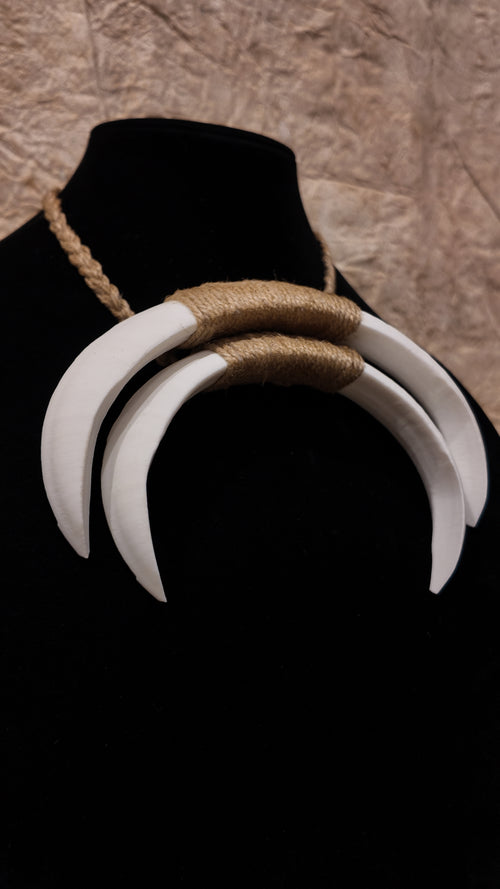 Boar Tusk Pendant Necklace- Moon Knight